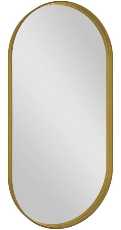 AVONA lustro owalne w ramie 50x100cm, złoty mat