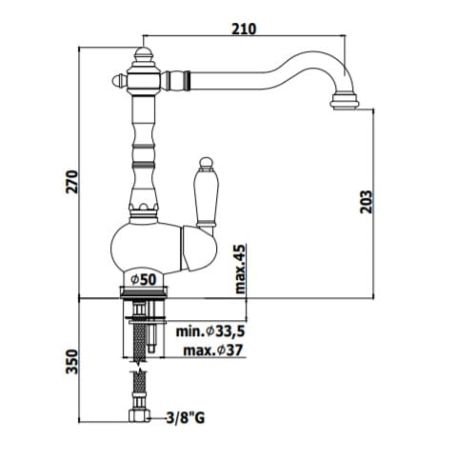 Przejdź do produktu Bateria zlewozmywakowa stojąca 27 cm Paffoni Belinda-Melissa FME181RA miedź