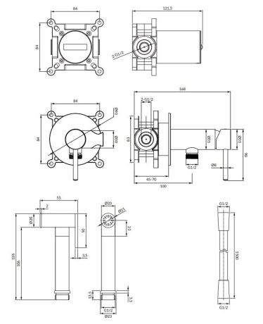 Przejdź do produktu System bidetowy podtynkowy Omnires SYSYBI2CPB miedź szczotkowana