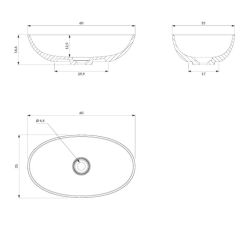 Umywalka nablatowa 60x35 cm Omnites SHELL M+ SHELLUN
