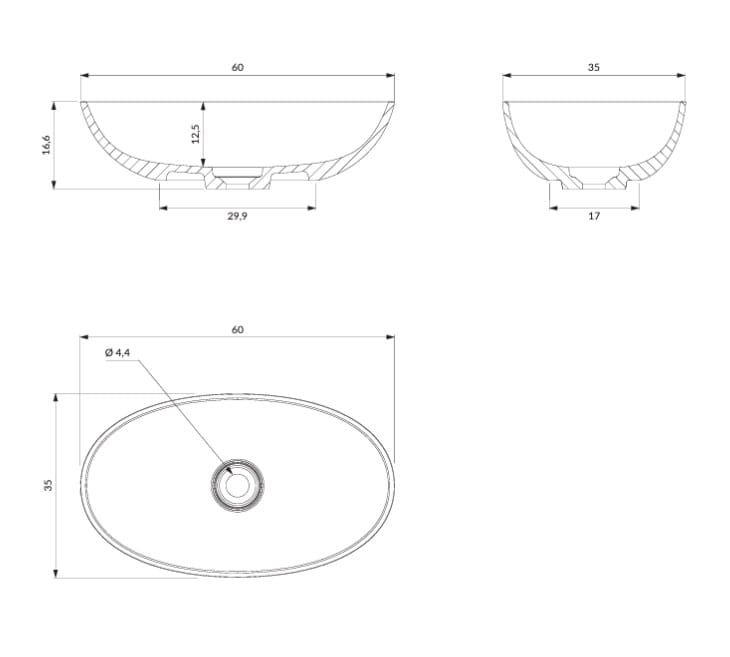 Umywalka nablatowa 60x35 cm Omnites SHELL M+ SHELLUN