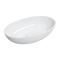 Biała umywalka nablatowa 60x35 cm Omnires SHELL M+ SHELLUNBP