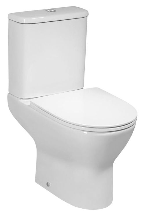 DARIO RIMLESS WC miska combi bez końcówki ze zbiornikiem, odpływ dolny/tylny + deska, biały