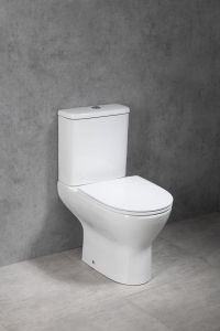 DARIO RIMLESS WC miska combi bez końcówki ze zbiornikiem, odpływ dolny/tylny + deska, biały