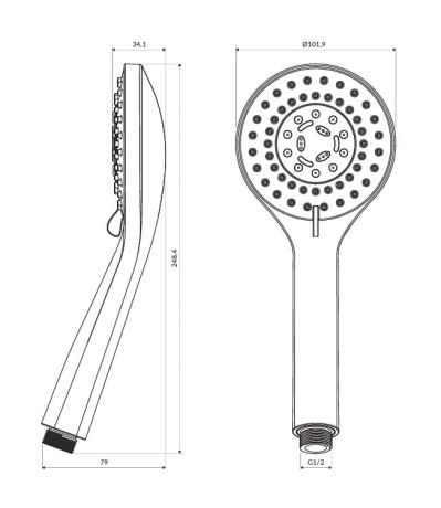 Przejdź do produktu YOSEMITE rączka prysznicowa Omnires YOSEMITE-RCP miedź 