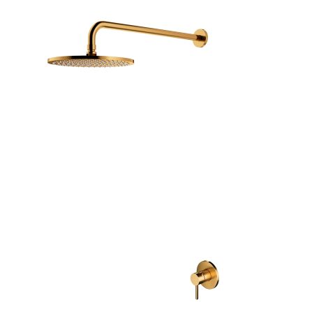 Przejdź do produktu Zestaw prysznicowy podtynkowy z okrągłą deszczownicą 25 cm i baterią prysznicową Omnires SYSY36GLB złoty szczotkowany