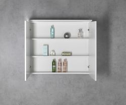 KAWA STRIP szafka z lustrem, oświetlenie LED 80x70x22cm, biały