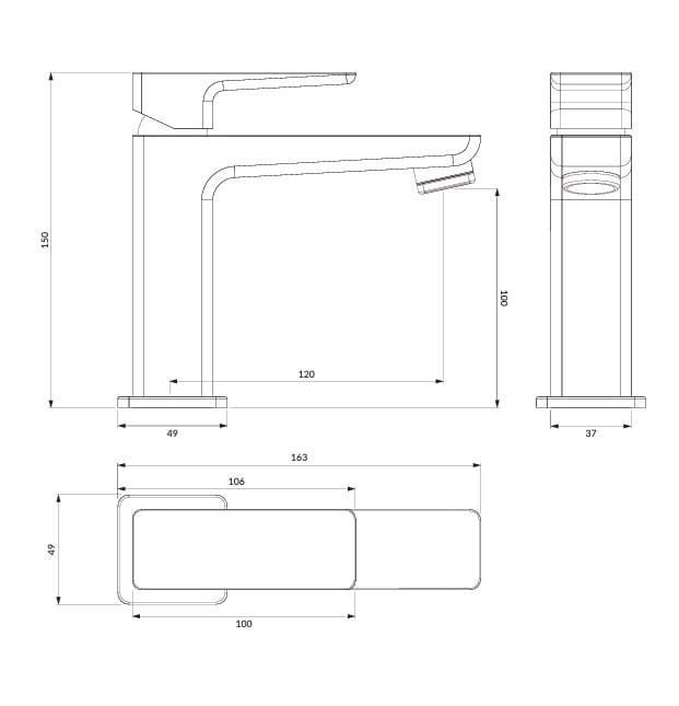 Bateria umywalkowa stojąca 15 cm Omnires PARMA PM7410BL nikiel