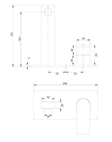 Przejdź do produktu Bateria umywalkowa podtynkowa Omnires Baretti BA7815CR chrom