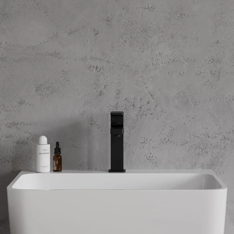 Bateria umywalkowa stojąca 15 cm Omnires Baretti BA7810BL czarny mat
