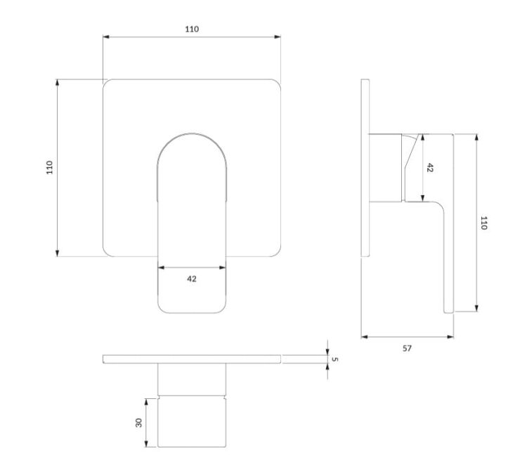 Bateria prysznicowa podtynkowa Omnires Baretti BA7845