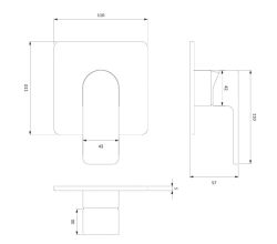 Bateria prysznicowa podtynkowa Omnires Baretti BA7845