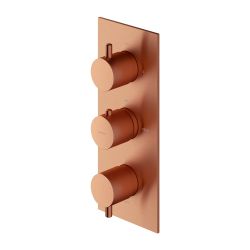 Bateria prysznicowa termostatyczna 3-drożna 12x28 cm Omnires Y1238/KROCPB miedź szczotkowana