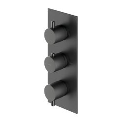 Bateria prysznicowa termostatyczna 3-drożna 12x28 cm Omnires Y1238/KROGR grafit