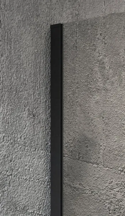 VARIO BLACK jednoczęściowa kabina prysznicowa Walk-In, montaż przy ścianie, szkło nordic, 1000 mm