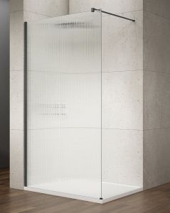 VARIO BLACK jednoczęściowa kabina prysznicowa Walk-In, montaż przy ścianie, szkło nordic, 700 mm