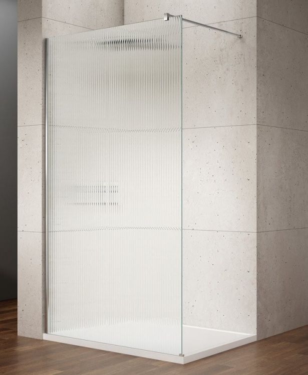 VARIO CHROME jednoczęściowa kabina prysznicowa Walk-In, montaż przy ścianie, szkło nordic, 800 mm