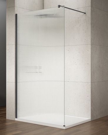 Przejdź do produktu VARIO BLACK jednoczęściowa kabina prysznicowa Walk-In, montaż przy ścianie, szkło nordic, 800 mm