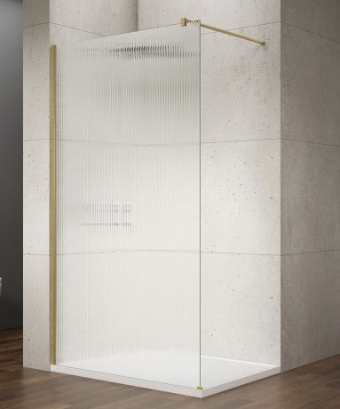 Przejdź do produktu VARIO GOLD jednoczęściowa kabina prysznicowa Walk-In, montaż przy ścianie, szkło nordic, 900 mm