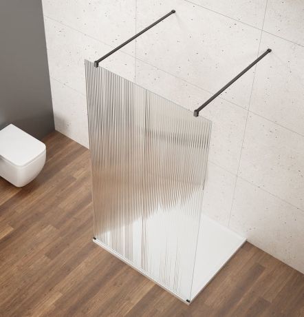 Przejdź do produktu VARIO BLACK jednoczęściowa kabina przysznicowa Walk-In, szkło nordic, 1000 mm