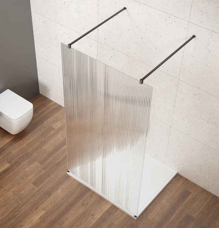 VARIO BLACK jednoczęściowa kabina przysznicowa Walk-In, szkło nordic, 1400 mm