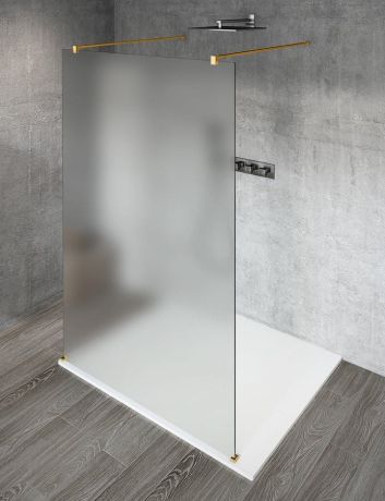 Przejdź do produktu VARIO GOLD MATT jednoczęściowa kabina przysznicowa Walk-In, szkło matowe, 1100 mm