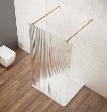 Przejdź do produktu VARIO GOLD MATT jednoczęściowa kabina przysznicowa Walk-In, szkło nordic, 1400 mm