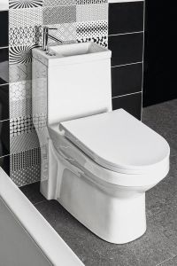 HYGIE kompakt WC z umywalką i deską WC , tylny/dolny odpływ