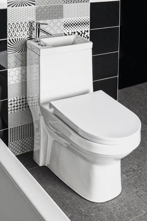 HYGIE kompakt WC z umywalką i deską WC , tylny/dolny odpływ