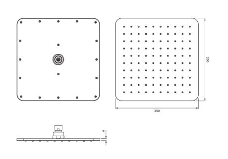 Przejdź do produktu Deszczownica 25x25 cm Omnires SLIMLINE WG225/OCRB chrom/biały