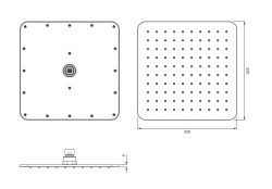 Deszczownica 25x25 cm Omnires SLIMLINE WG225/O