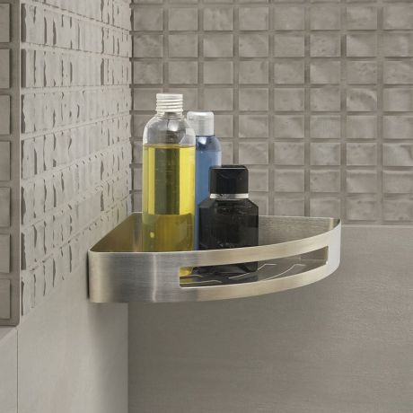Przejdź do produktu SMART półka narożna do kabiny prysznicowej, 210x45x210mm, stal nierdzewna mat