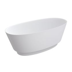 Biała, matowa wanna wolnostojąca 158x72 cm Omnires NEO M+ NEO158WWBM