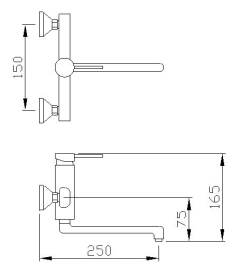 Bateria zlewozmywakowa ścienna 20,3 cm kompletna Sapho Rhapsody 5506 chrom