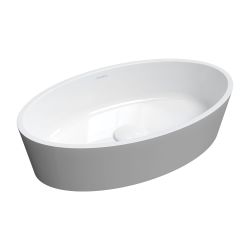 Umywalka nablatowa 50x30 cm Omnires BARI M+ BARI500UNBSP szary połysk