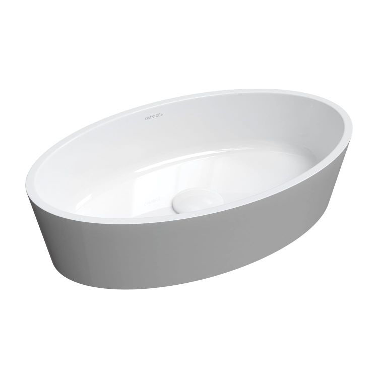 Umywalka nablatowa 50x30 cm Omnires BARI M+ BARI500UNBSP szary połysk