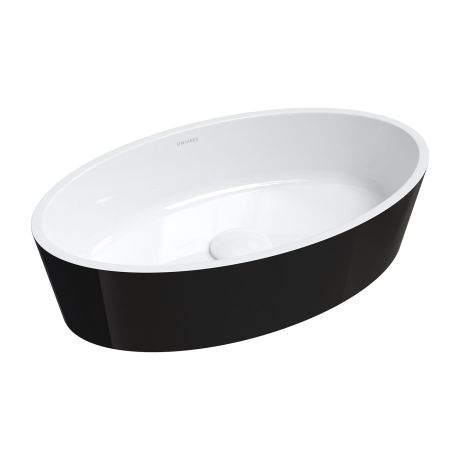 Przejdź do produktu Umywalka nablatowa 50x30 cm Omnires BARI M+ BARI500UNBCP czarny połysk