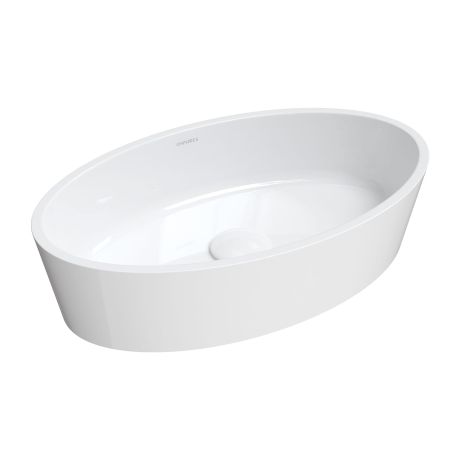 Przejdź do produktu Umywalka nablatowa 50x30 cm Omnires BARI M+ BARI500UNBP biały połysk 