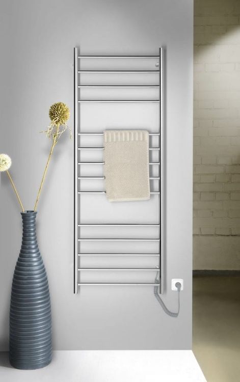 REDONDO elektryczna suszarka na ręczniki, okrągła, 600x1500 mm, 130 W, stal nierdzewna polerowana