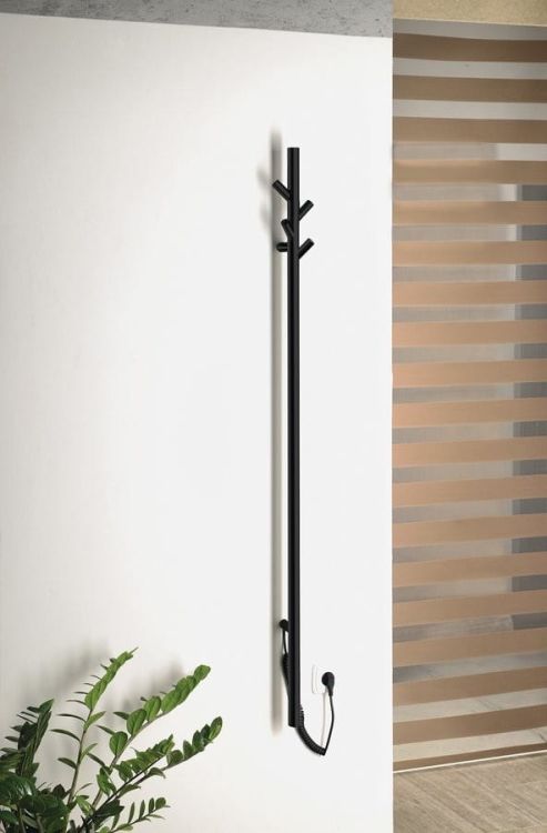 PASADOR elektryczna suszarka na ręczniki, okrągła, 150x1500 mm, 30 W, czarny mat