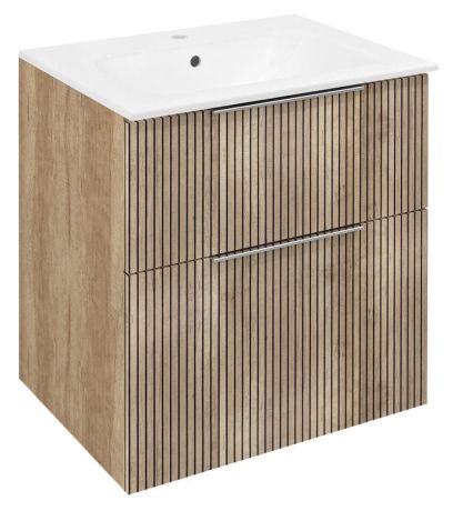 Przejdź do produktu CIRASA STRIP szafka pod umywalkę 59,2x64x46cm, dąb Alabama
