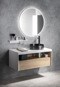 Zestaw łazienkowy VIERA 100, dąb Alabama / biały mat