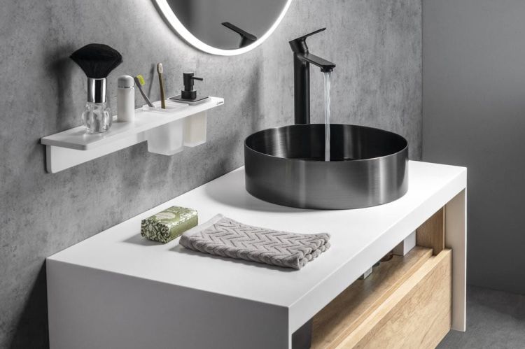 Zestaw łazienkowy VIERA 100, dąb Alabama / biały mat