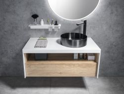 Zestaw łazienkowy VIERA 100, dąb Alabama / biały mat