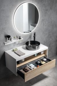 Zestaw łazienkowy VIERA 100, dąb Alabama / biały mat