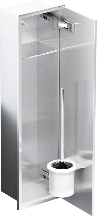 Do zabudowy kaflami schowek podtynkowy WC do szczotki i papieru toaletowego 18x60x15 cm MCJ stal nierdzewna kołnierz typu Zero Z.PWAT WC 600