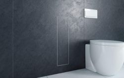 Do zabudowy kaflami schowek podtynkowy WC do szczotki i papieru toaletowego 18x60x15 cm MCJ stal nierdzewna kołnierz typu Zero Z.PWAT WC 600