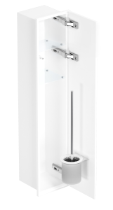 Do zabudowy kaflami schowek podtynkowy WC do szczotki i papieru toaletowego 18x80x15 cm MCJ stal nierdzewna lakierowana na biało kołnierz typu Zero Z.PWAT WC LWH 800