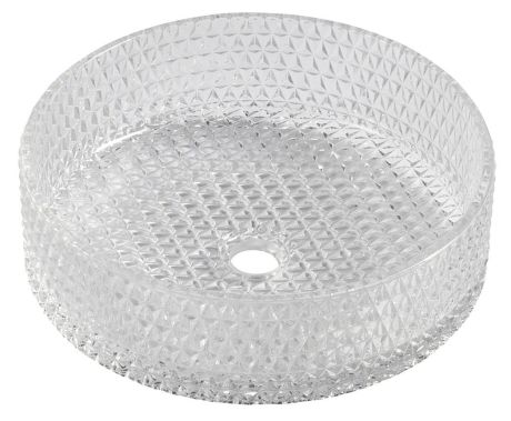 Przejdź do produktu MARAGUA grawerowana szklana umywalka nablatowa średnica 39,5cm, czysty