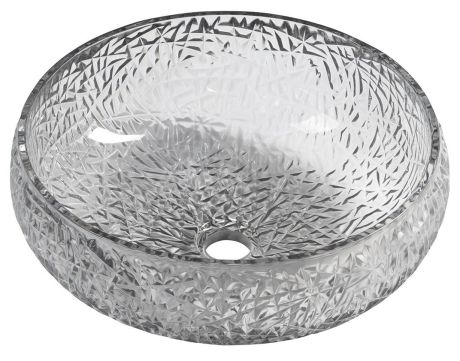 Przejdź do produktu GAVIOTA grawerowana szklana umywalka nablatowa średnica 42cm, czarny